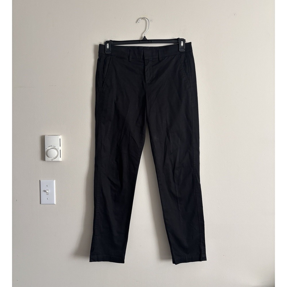 Theory 4 Small Black Trousers New Drape Tapered Pants Office‎ Minimalist Neutral
